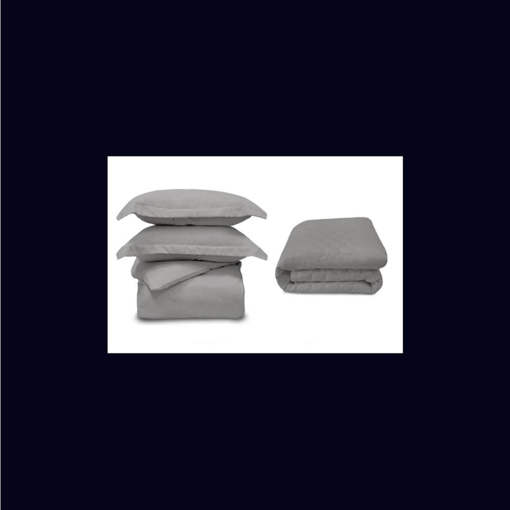 BRAND NEW-Elegant Gray Duvet Cover Set